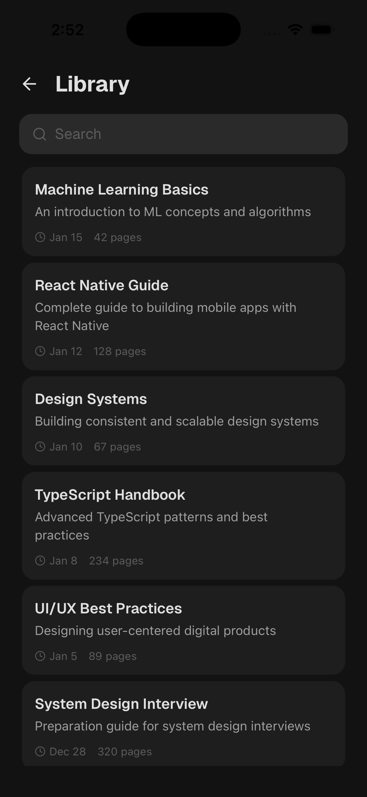 Library screenshot of ChatPDF