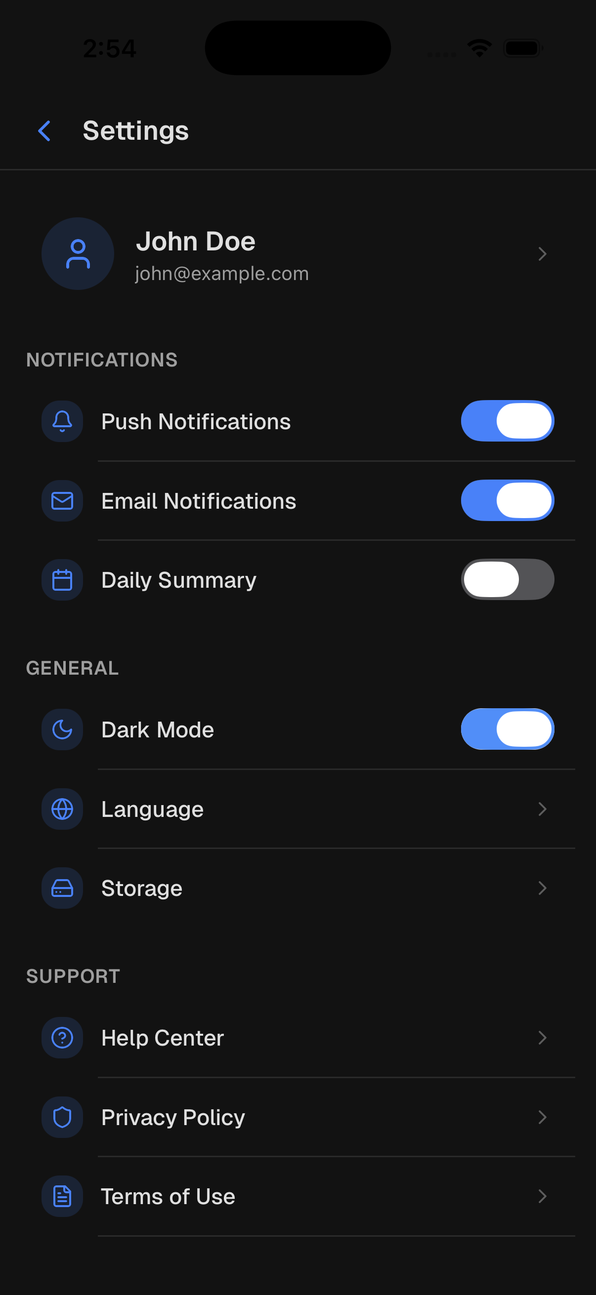Settings screenshot of ChatPDF