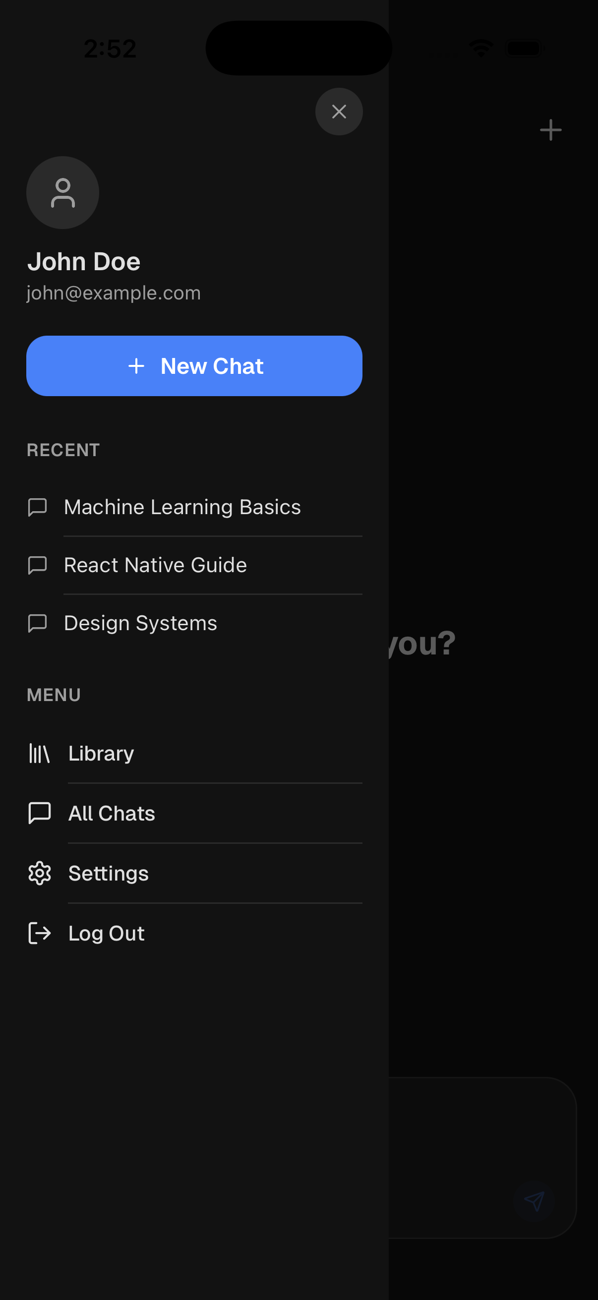 Sidebar screenshot of ChatPDF