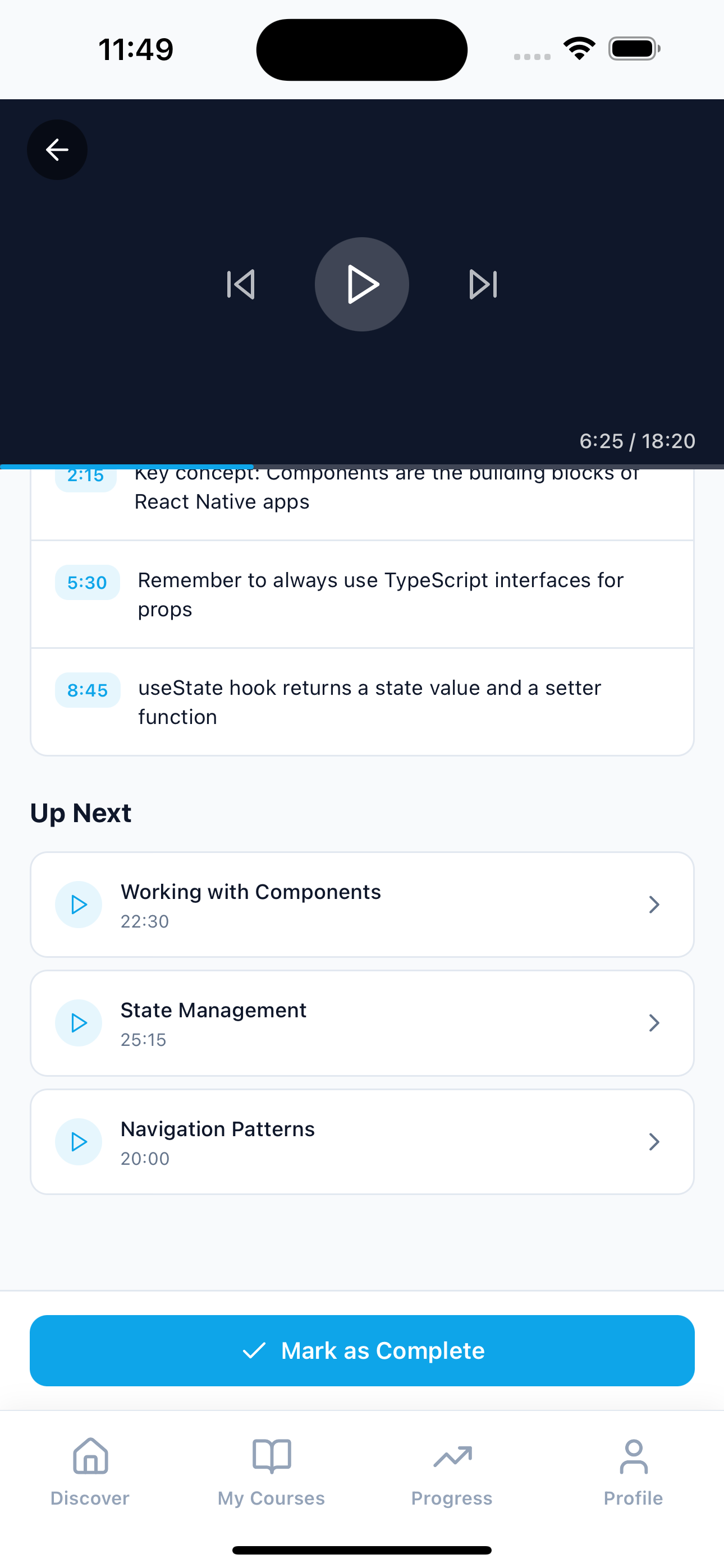 Course Detail screenshot of E Learning App