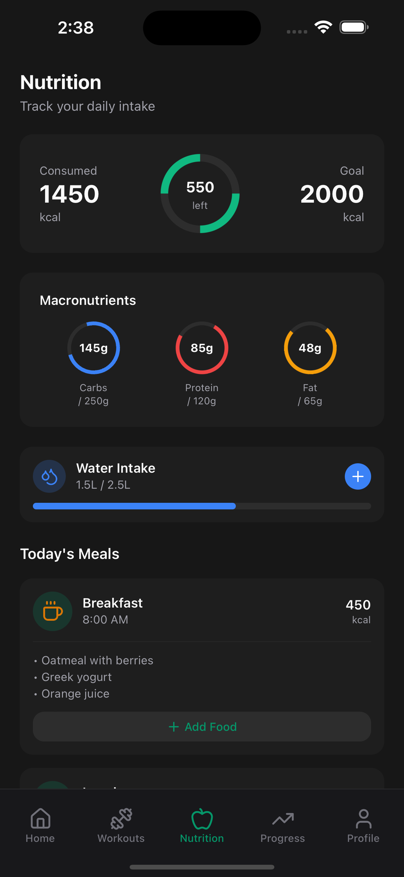 Fitness App mobile app preview
