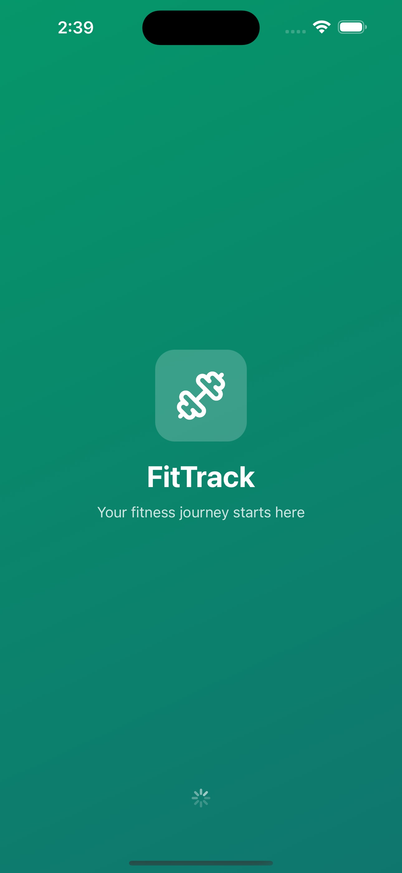 Splash Screen screenshot of Fitness App